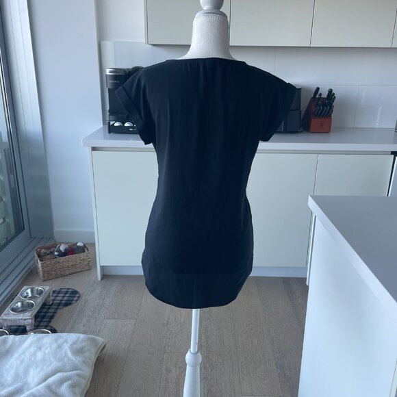 Express Satin Cross Front Gramercy Top in Black - XS - Picture 3 of 7